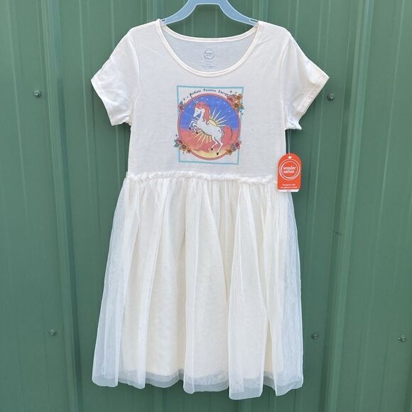 Girls Short Sleeve Comfy Tutu Dress Size L 10/12 Plus - Picture 1 of 6